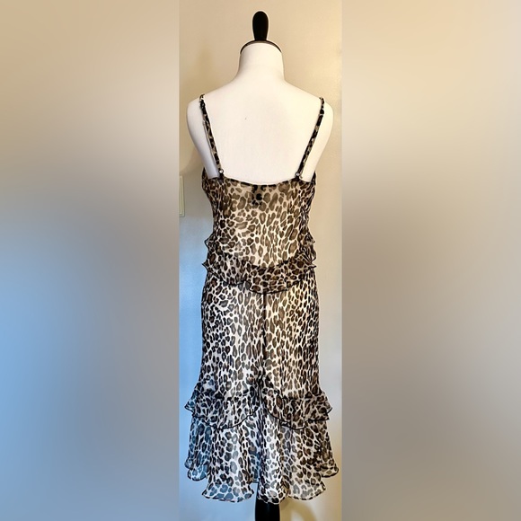 NWOT. Victoria’s Secret Embellished Ruffle Leopard Slip Dress. Size M. - Picture 4 of 7